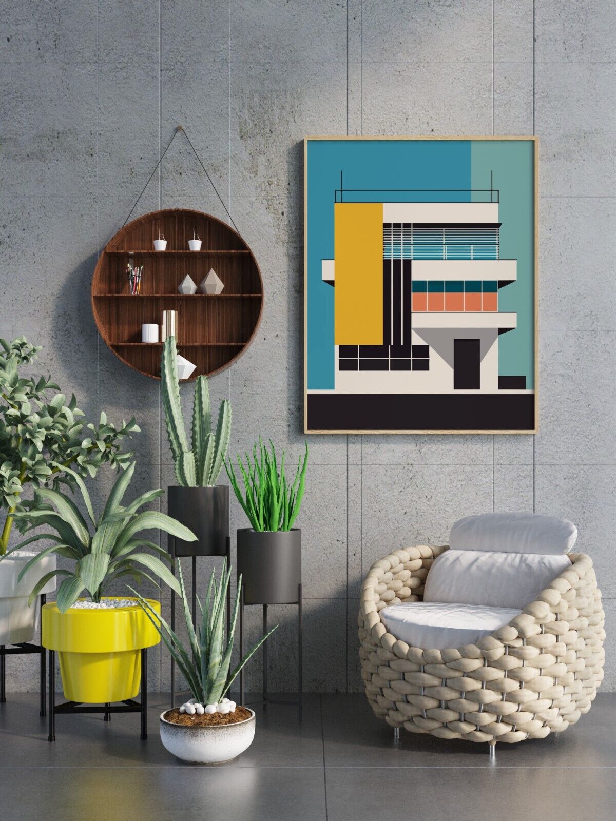 Bauhaus Inspired Art Print, Architect Shapes Art, Wall Art, Abstract Art