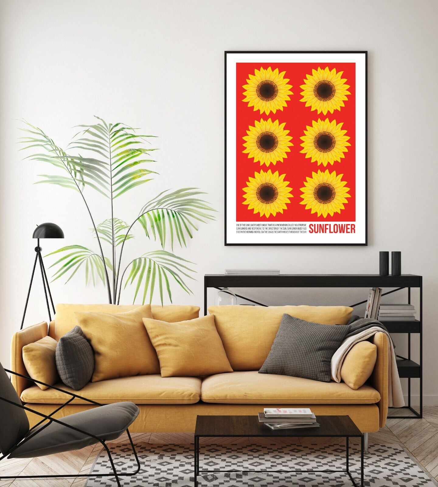 Sunflower Art Print, Pop Art Sunflower Print, Interior Design, Contemporary Art