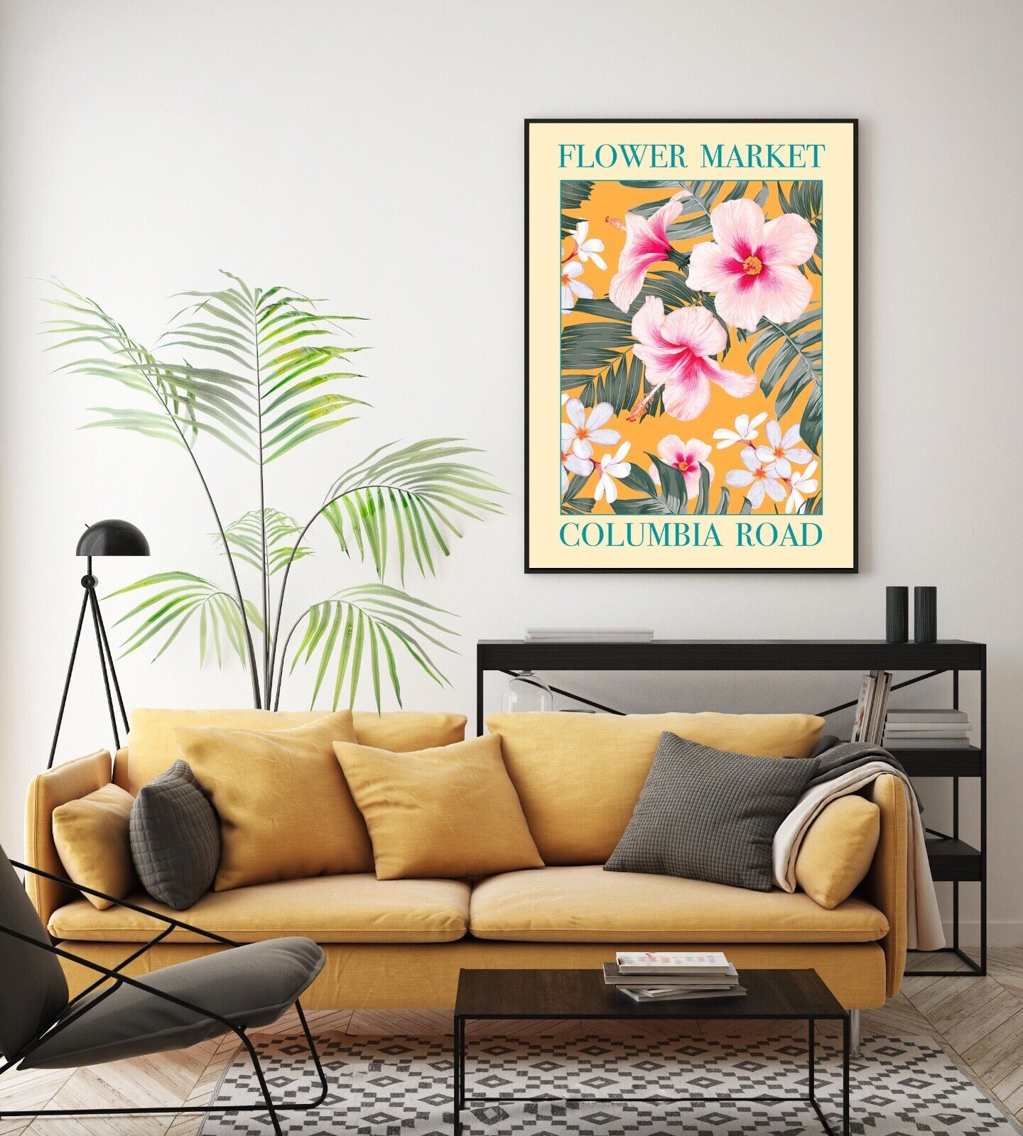 Flower Market Print, London Flower Art Print, Flower Wall Art, Flower Art