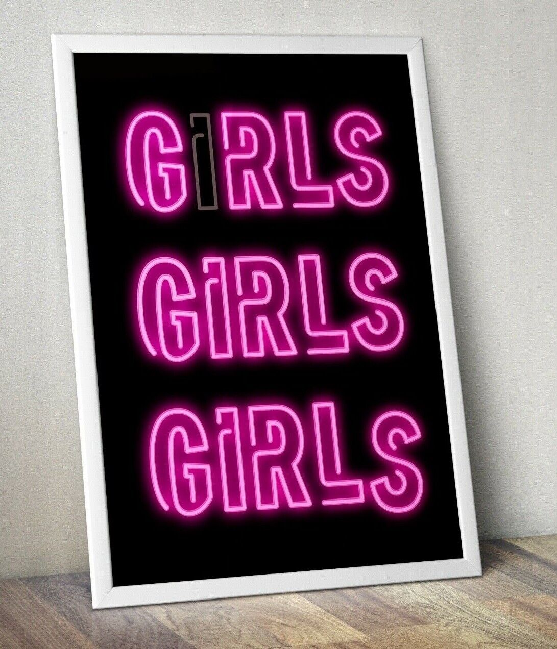 Girls Neon Effect Print, Neon Poster, Wall art,