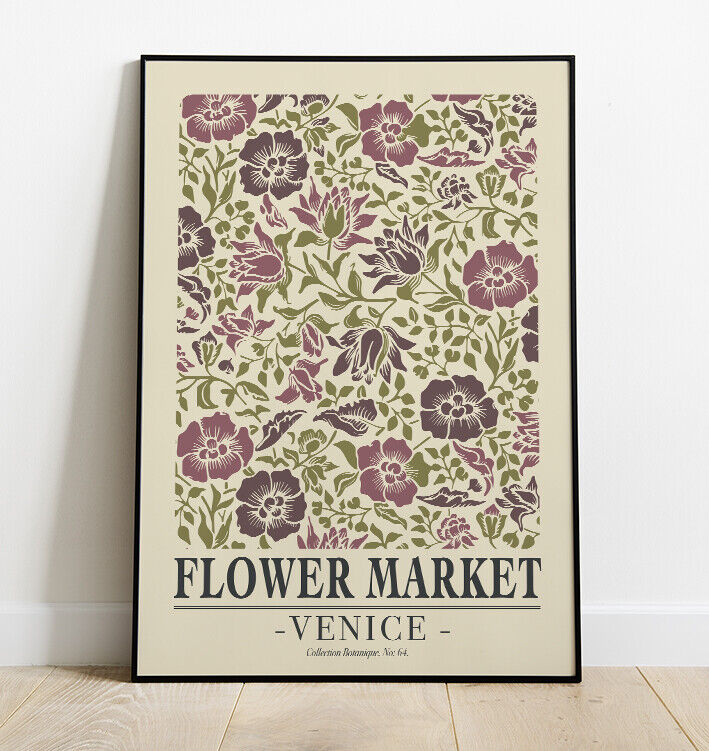 Flower Market Art Print, Venice Flower Market Art Print, Wall Art, Home Decor