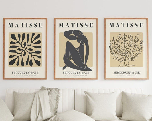 Set of 3 Matisse Art Prints,  Gallery Wall Art Set, Feature Wall, Home Decor