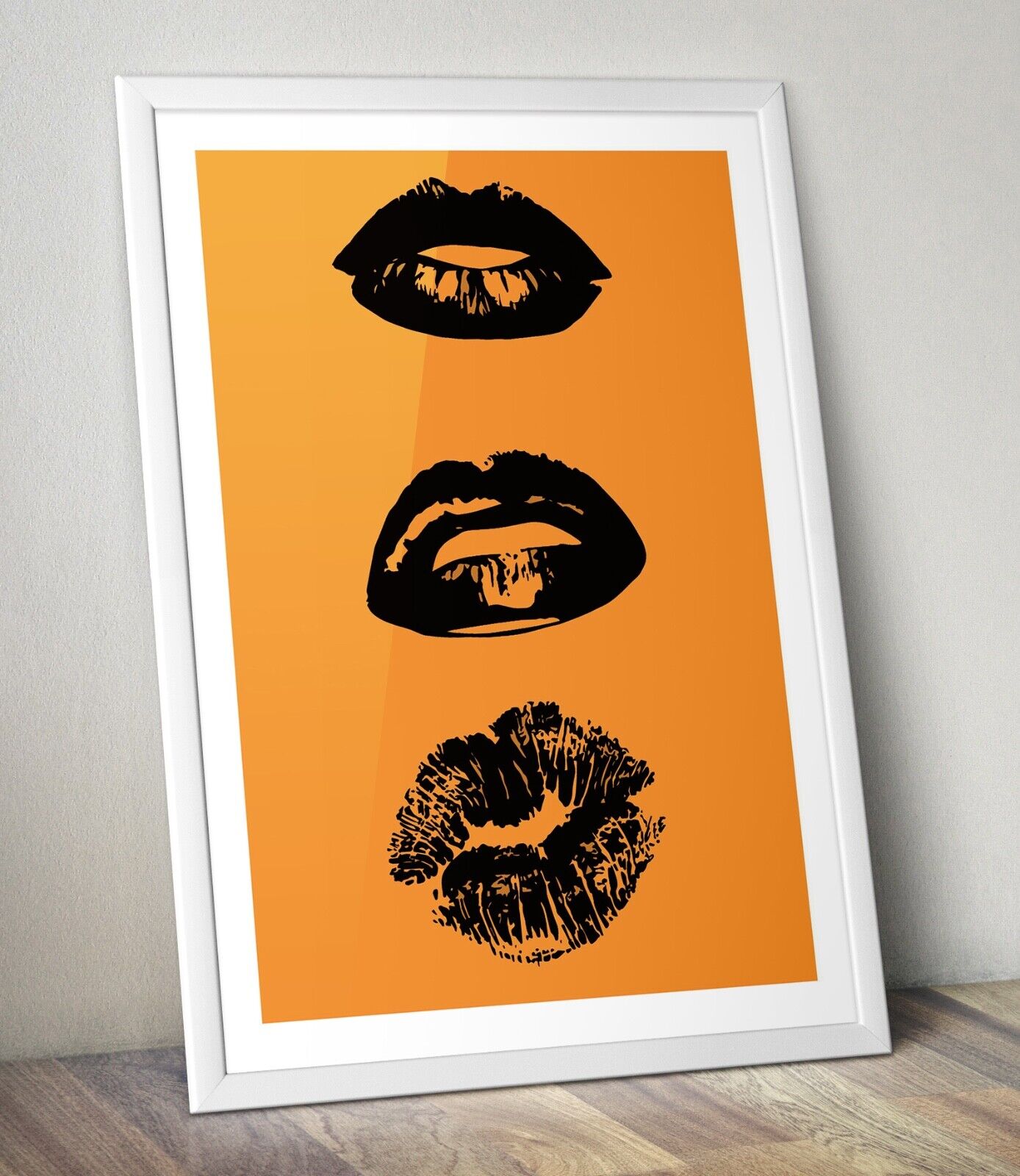 Pop Art Lips Art Print, Black Lips Print, Wall Art.