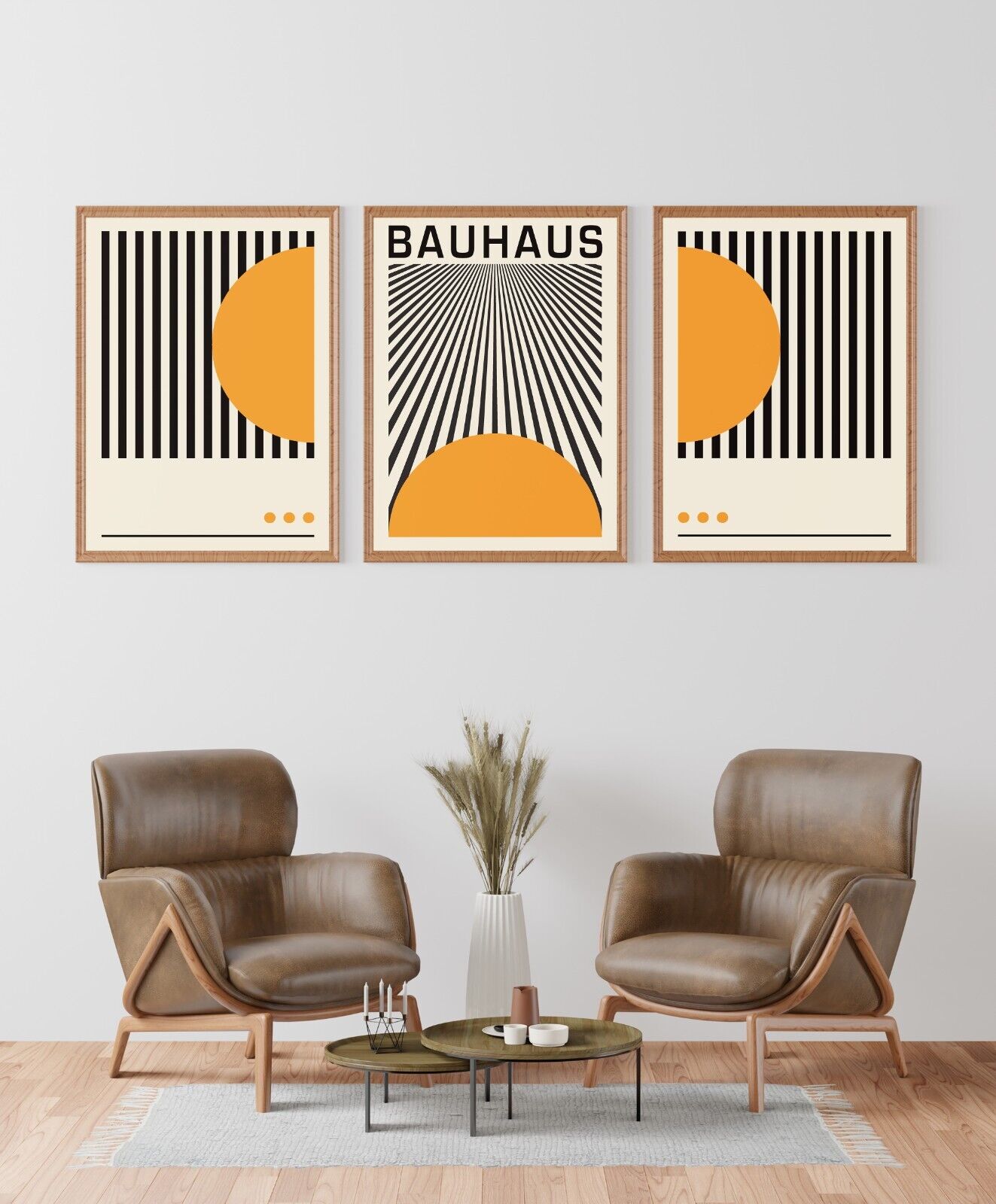 Set of 3 Bauhaus Art Prints, Gallery Wall Prints, Bauhaus Set of 3 Art Posters