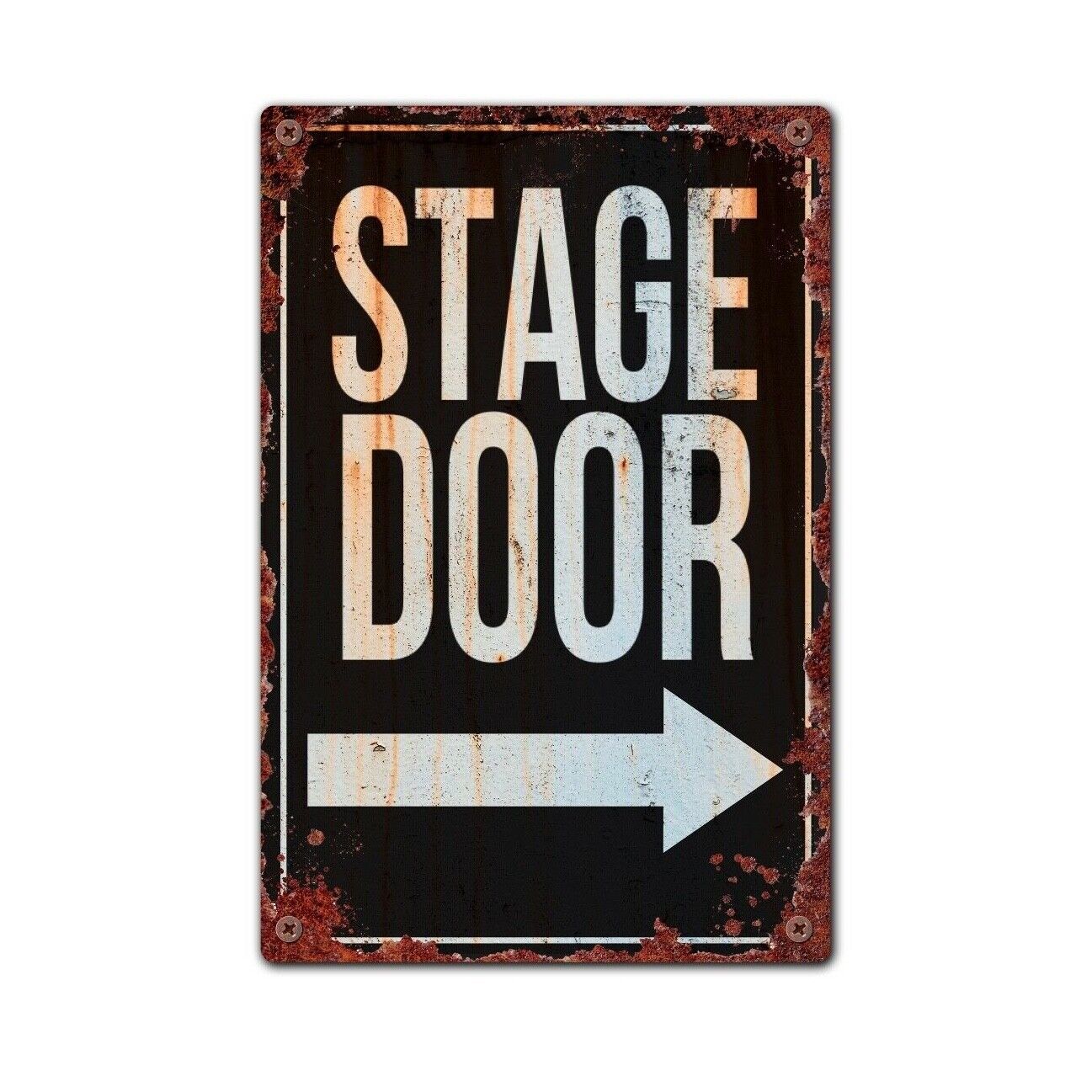 Stage Door Sign, Vintage Metal Wall Plaque, Rock Band Tin Sign, Backstage Sign