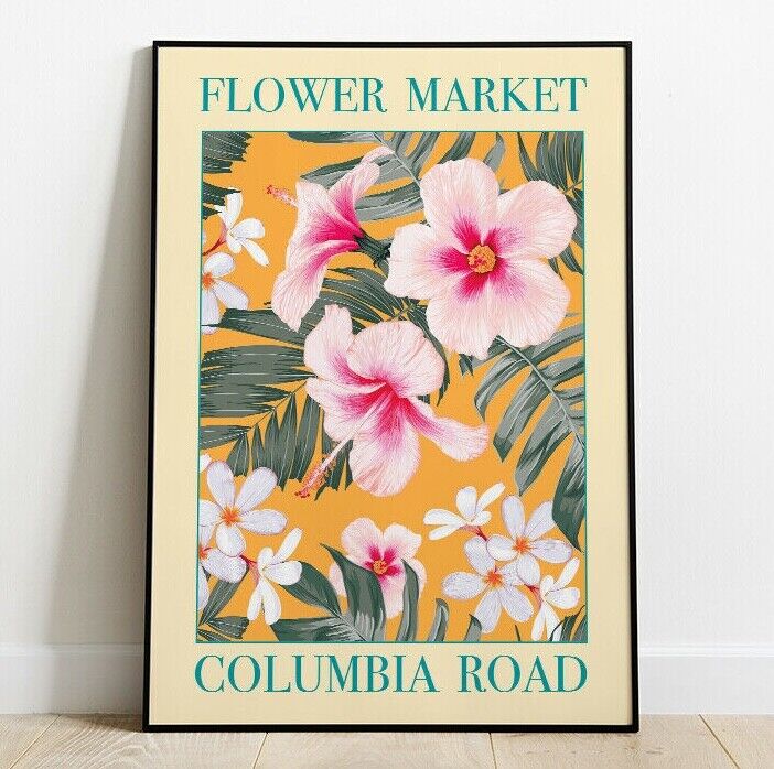 Flower Market Print, London Flower Art Print, Flower Wall Art, Flower Art