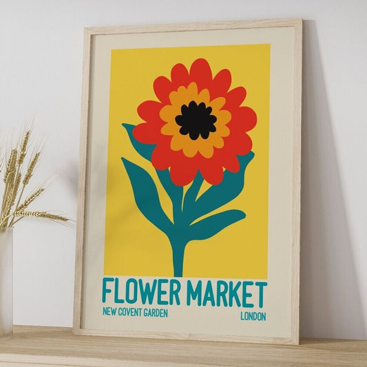 Flower Market Art Print, Covent Garden Art Print, London Flower Print