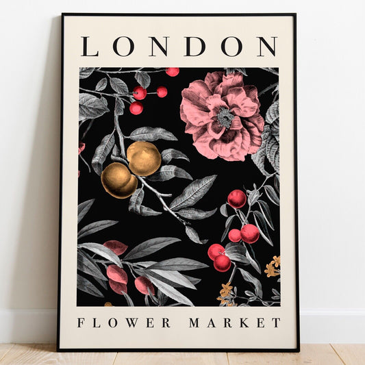 London Flower Market Art Print, Floral Prints, London Print, Flower Shop