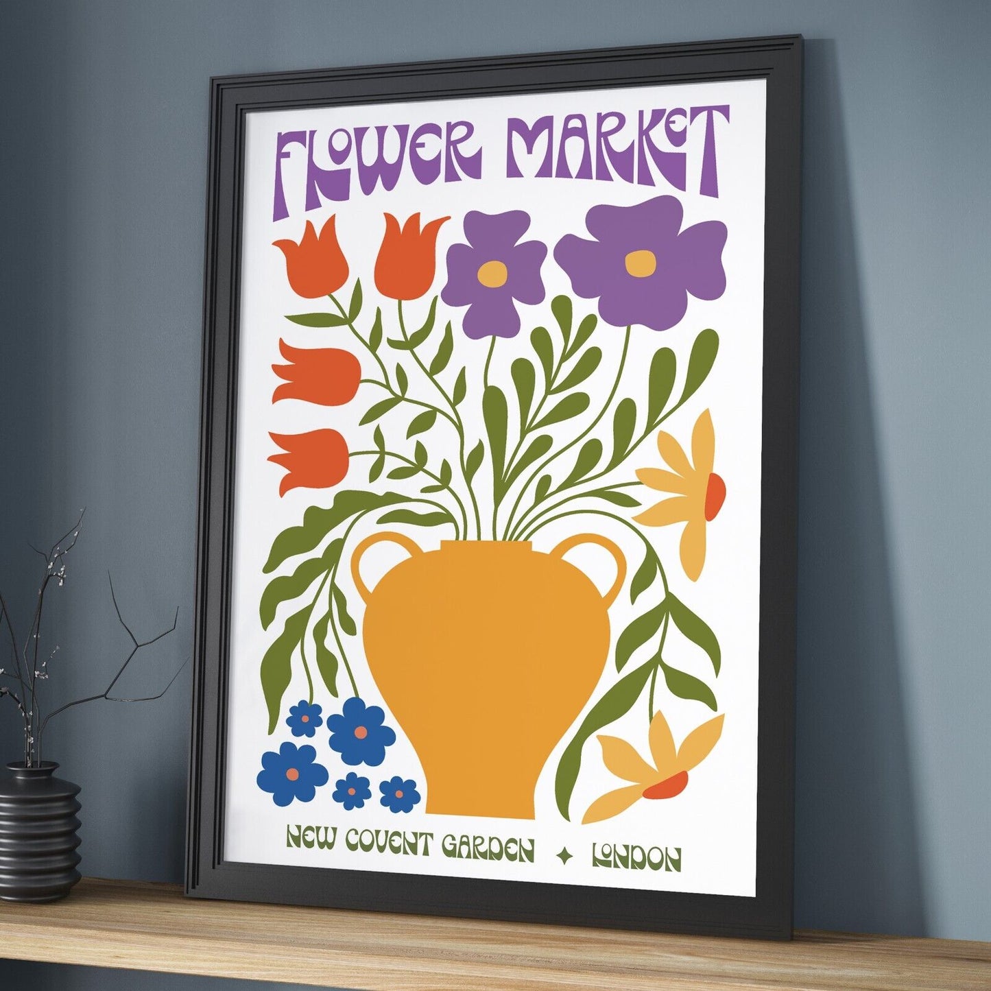 New Covent Garden Flower Market Print, Wall Art Poster, Home Decor