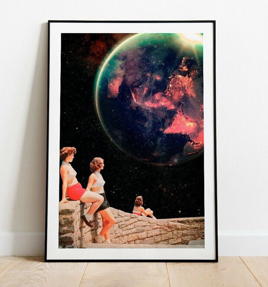 Sci-Fi Art Print, Trippy Art Poster, Home Decor, Collage Art Print, Wall Art