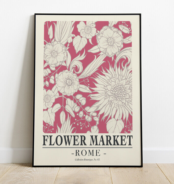 Flower Market Art Print, Rome Flower Market Art Print, Wall Art, Home Decor