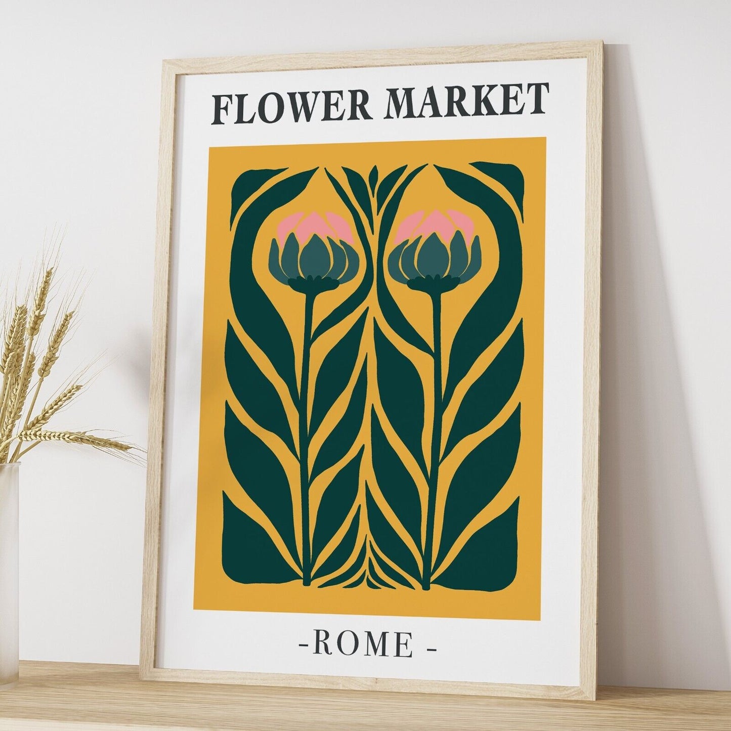 Set of 3 Flower Market Art Prints, Botanical Art Prints, Floral Wall Decor