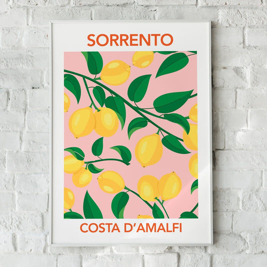 Sorrento Print, Lemon Print, Fruit Wall Art, Home Decor, Fruit Print