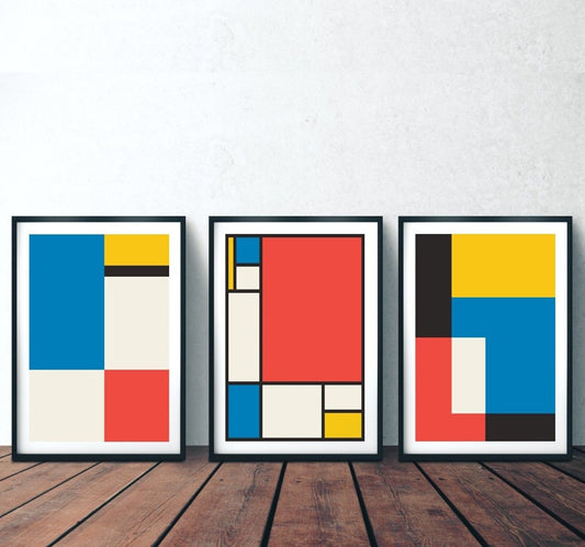 Set of 3 Bauhaus Art Prints,  Gallery Wall Art Set, Feature Wall, Home Decor