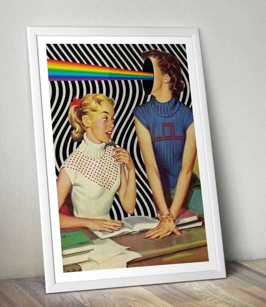 LOL Sci-Fi Digital collage Art Print 1950's Girls. Poster, Art Print.