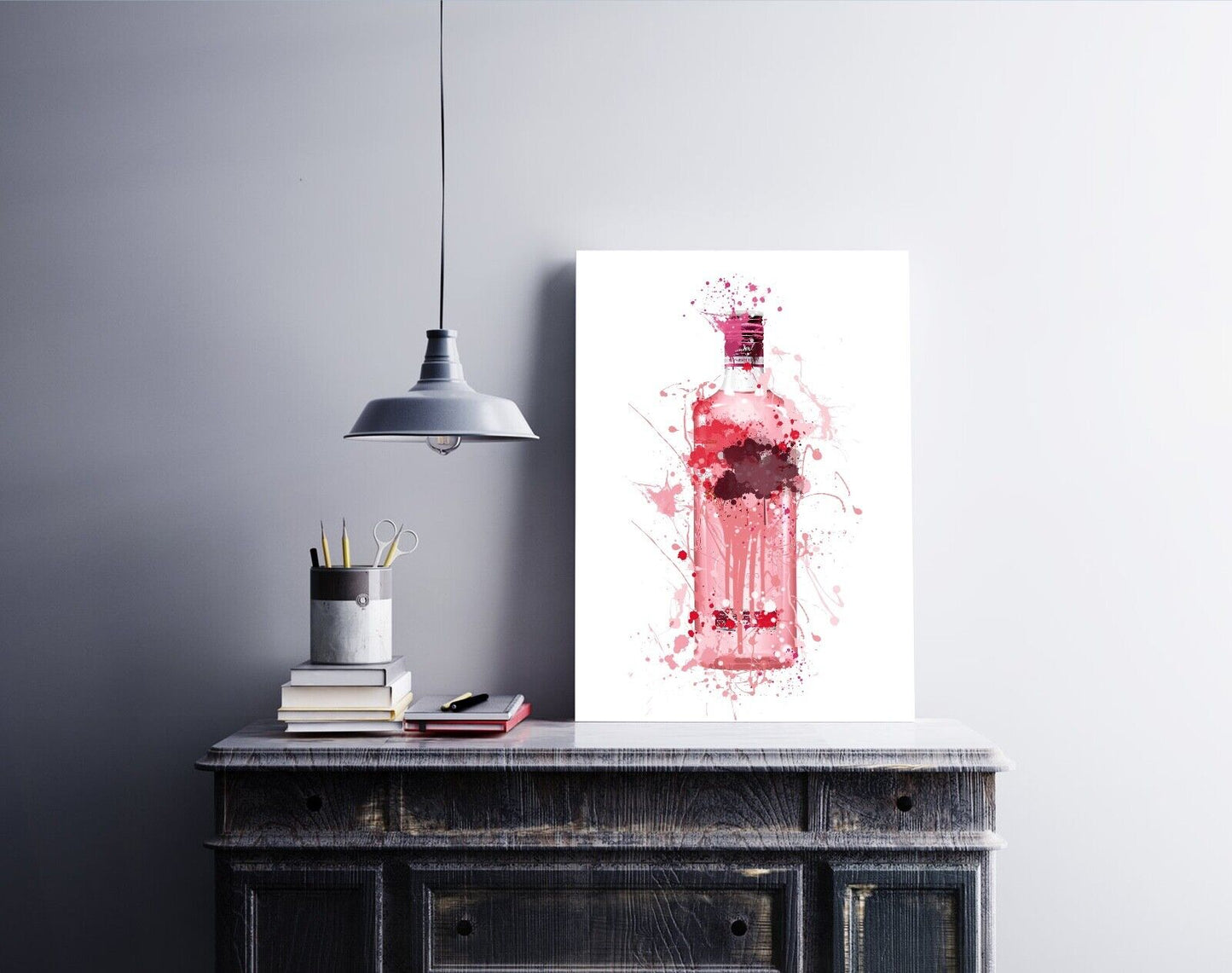 Pink Gin Print, Gin Art, Gin wall art, Home Bar Poster, Kitchen Poster