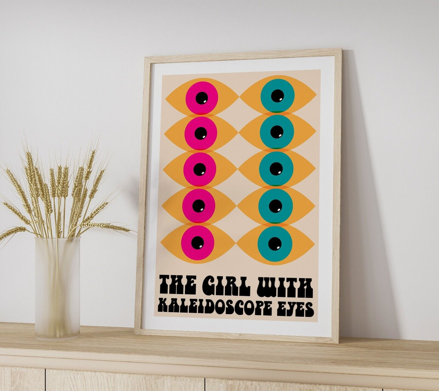 The Girl with Kaleidoscope Eyes Art Print, Wall Art,  Beatles Lyric Print