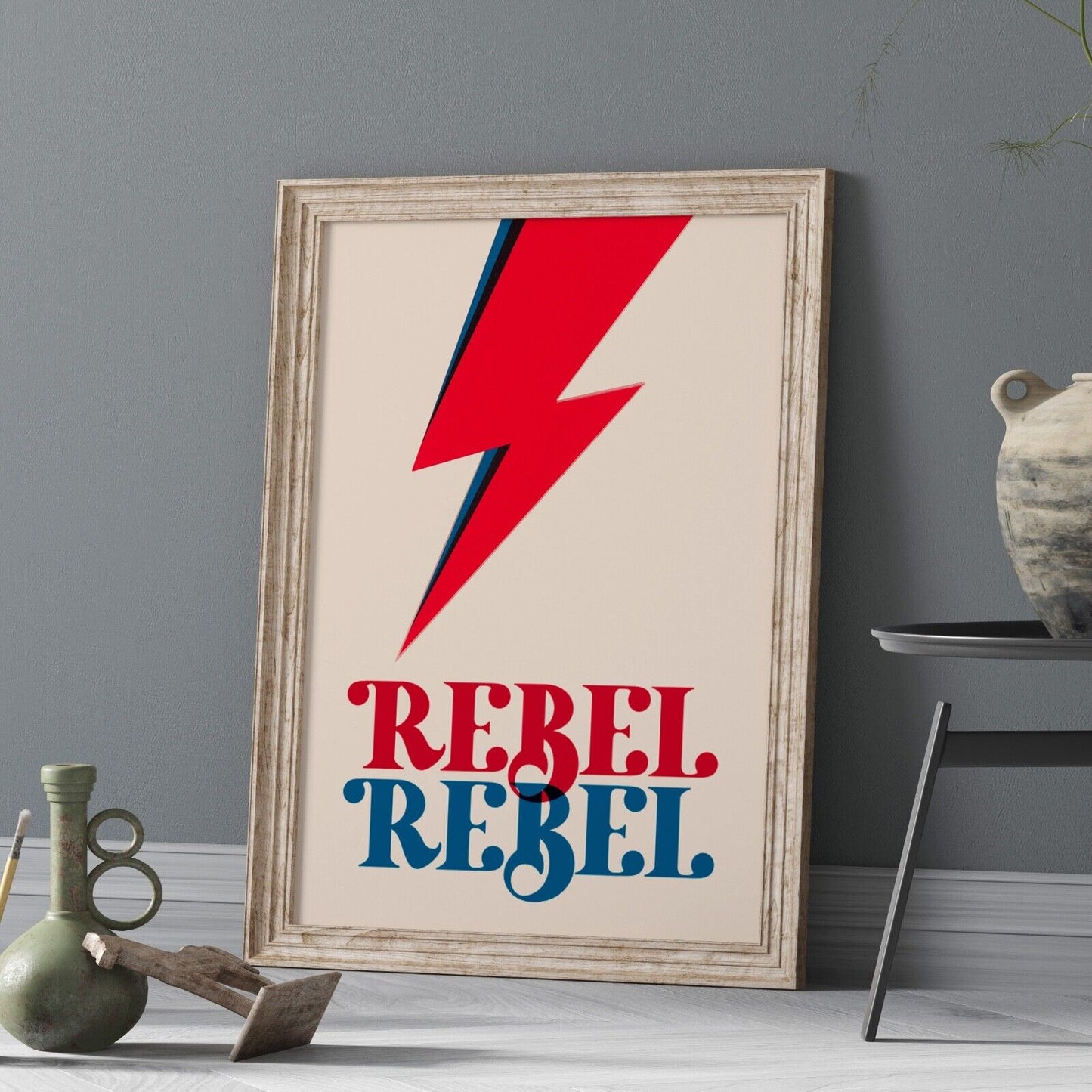 Rebel Rebel Bowie Art Print, David Bowie Lyric Print, Wall Art