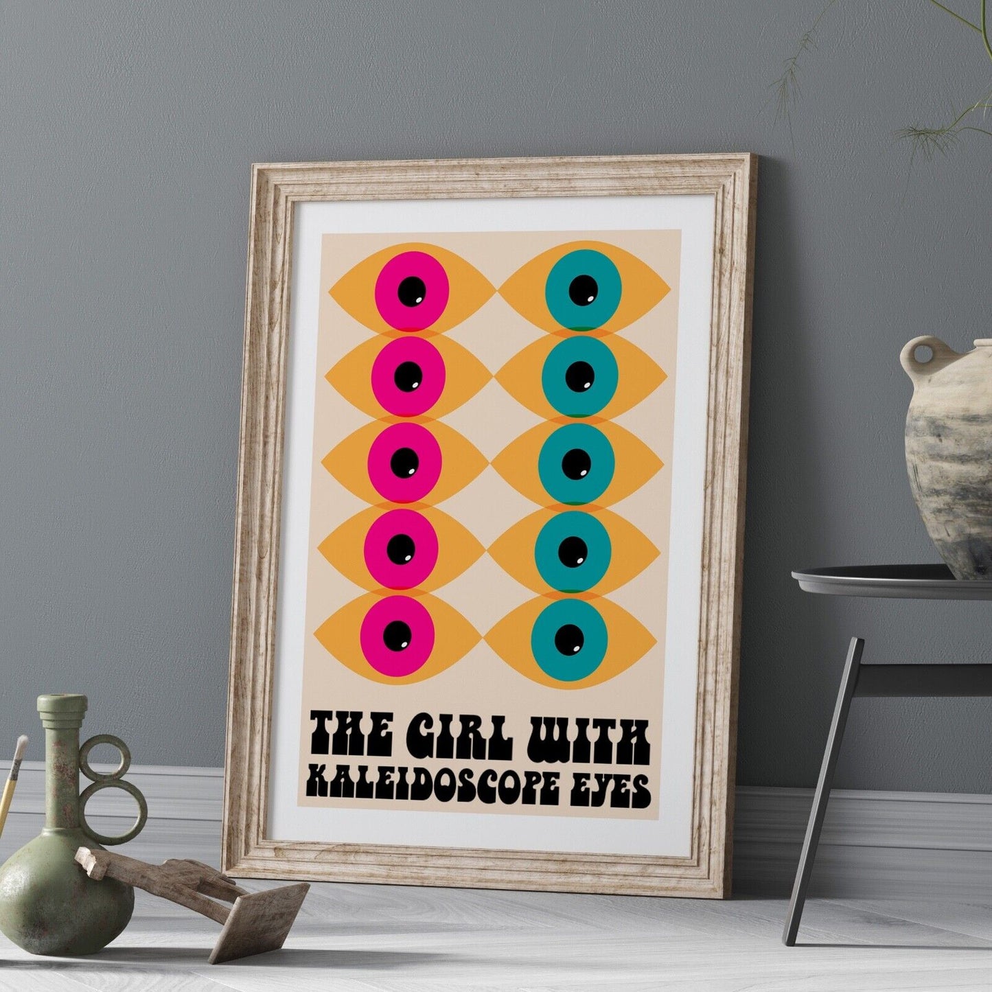 The Girl with Kaleidoscope Eyes Art Print, Wall Art,  Beatles Lyric Print