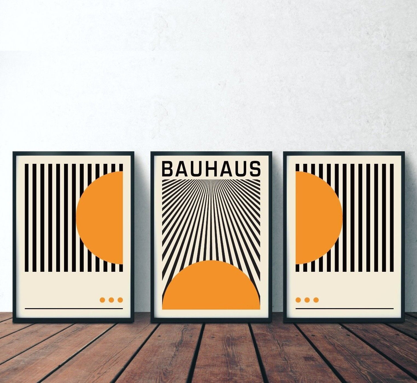 Set of 3 Bauhaus Art Prints, Gallery Wall Prints, Bauhaus Set of 3 Art Posters