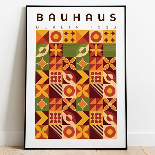 Bauhaus Inspired Art Print, Retro Shapes Art, Wall Art, Abstract Art