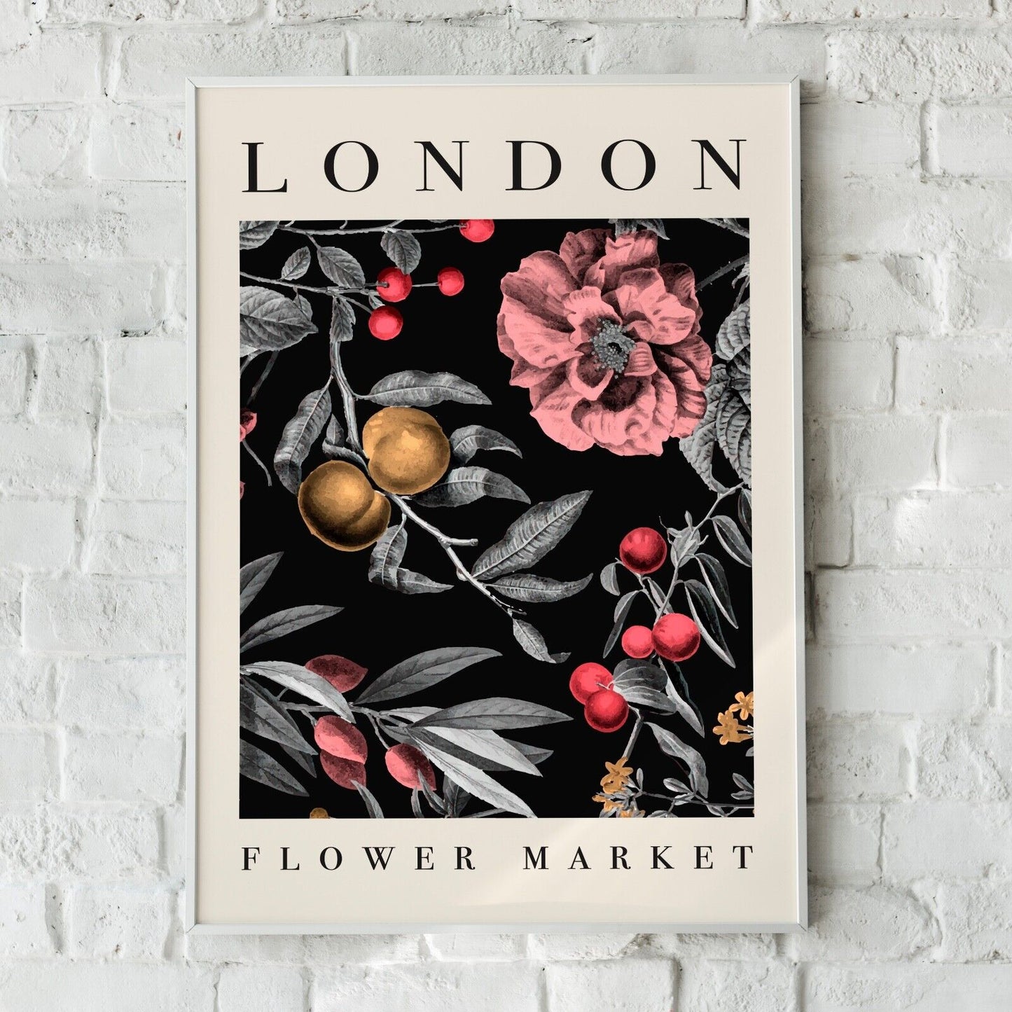 London Flower Market Art Print, Floral Prints, London Print, Flower Shop