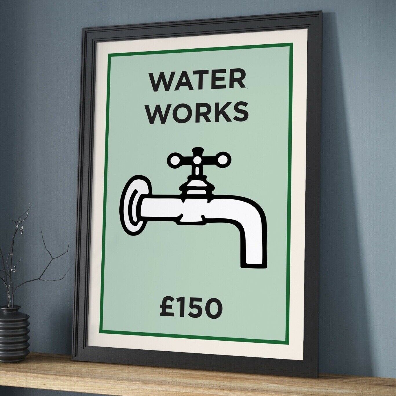 Water Works Art Print,Board Game Inspired Wall Print, Home Decor, Bathroom Print