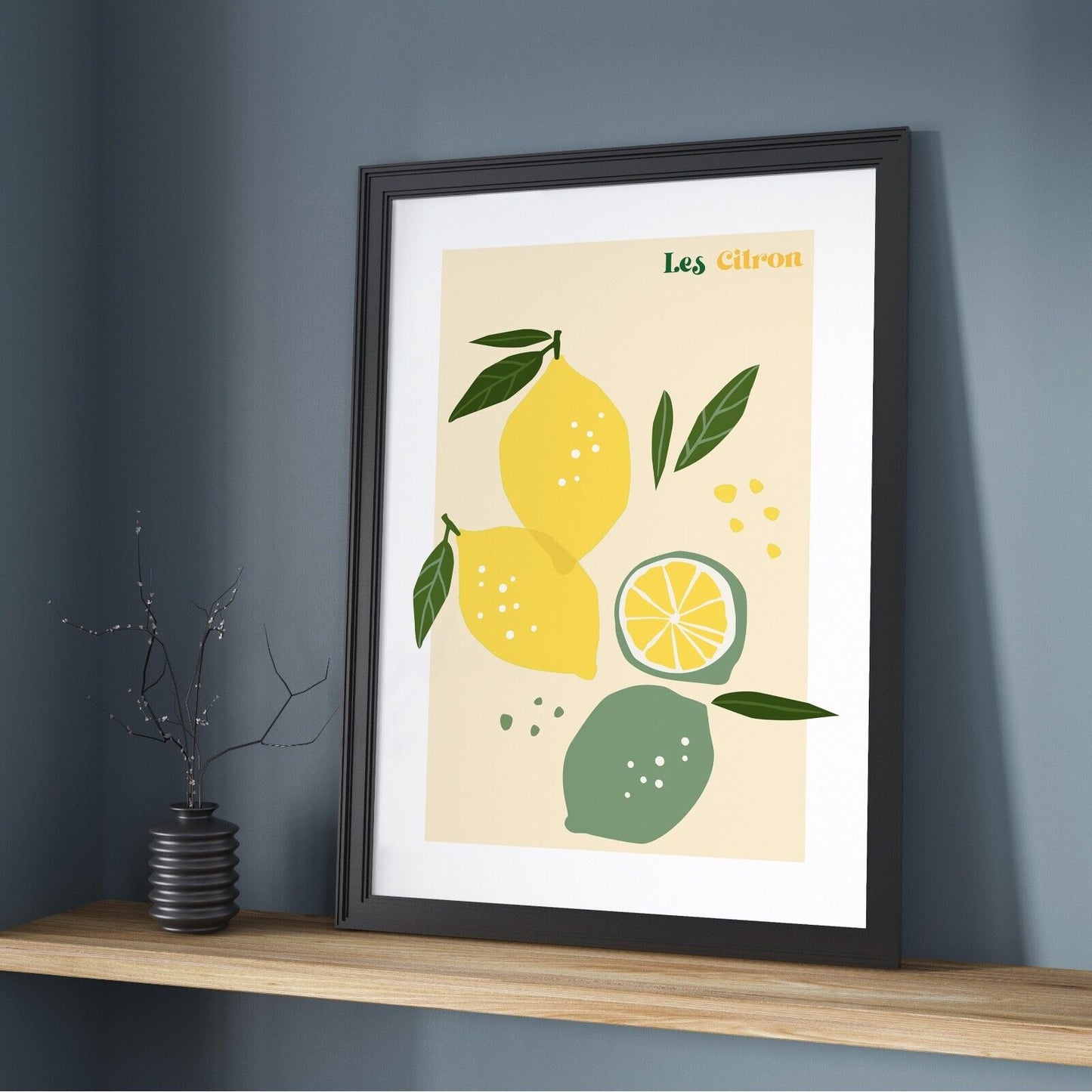 Lemon Fruit Art Print, Kitchen Artwork, Kitchen Wall Art, Fruit Print