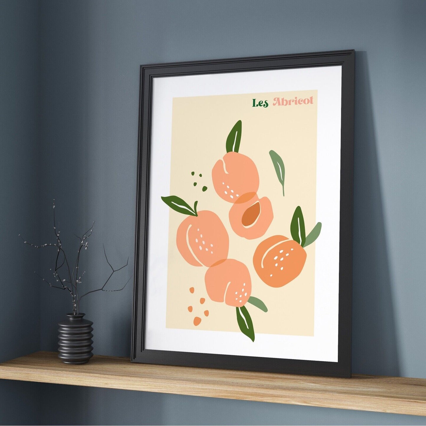 Apricot Fruit Art Print, Kitchen Artwork, Kitchen Wall Art, Fruit Print