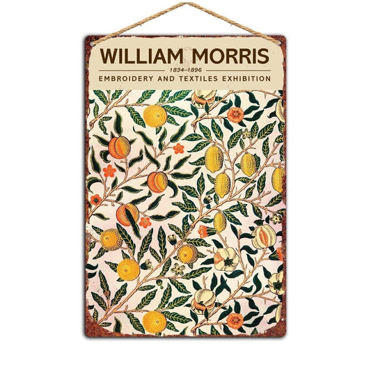 William Morris Fruit Pattern Metal Plaque, Wall Decor, Home decor
