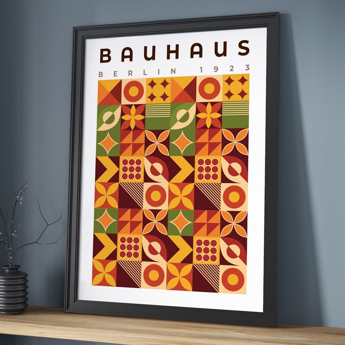 Bauhaus Inspired Art Print, Retro Shapes Art, Wall Art, Abstract Art