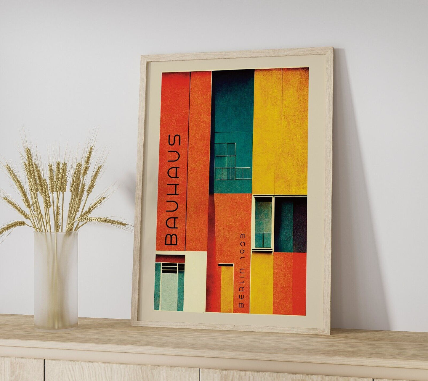 Bauhaus Inspired Art Print, Retro Architect Building Art, Wall Art, Abstract Art