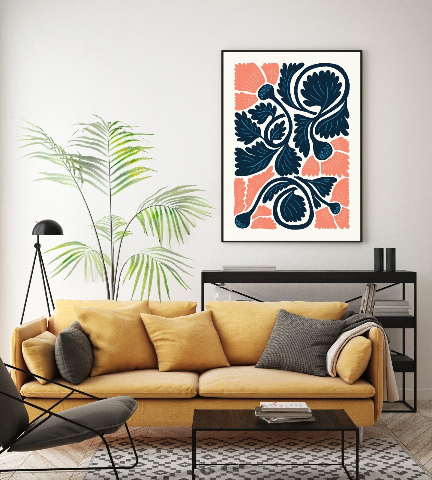 Art Nouveau Floral Art Print, Home Decor, Contemporary Wall Gallery Print