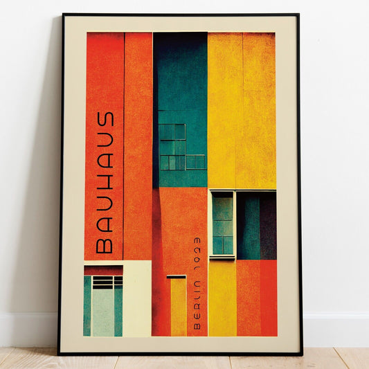 Bauhaus Inspired Art Print, Retro Architect Building Art, Wall Art, Abstract Art