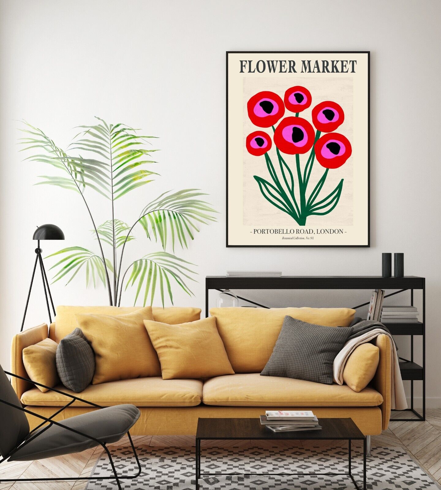 Flower Market Art Print, Portobello Road Poppies Flower Market Art Print