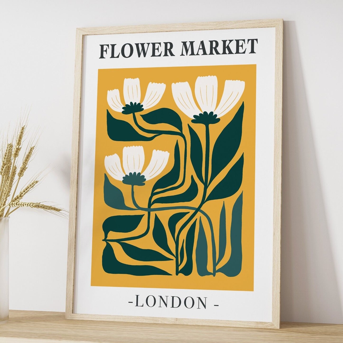 Set of 3 Flower Market Art Prints, Botanical Art Prints, Floral Wall Decor