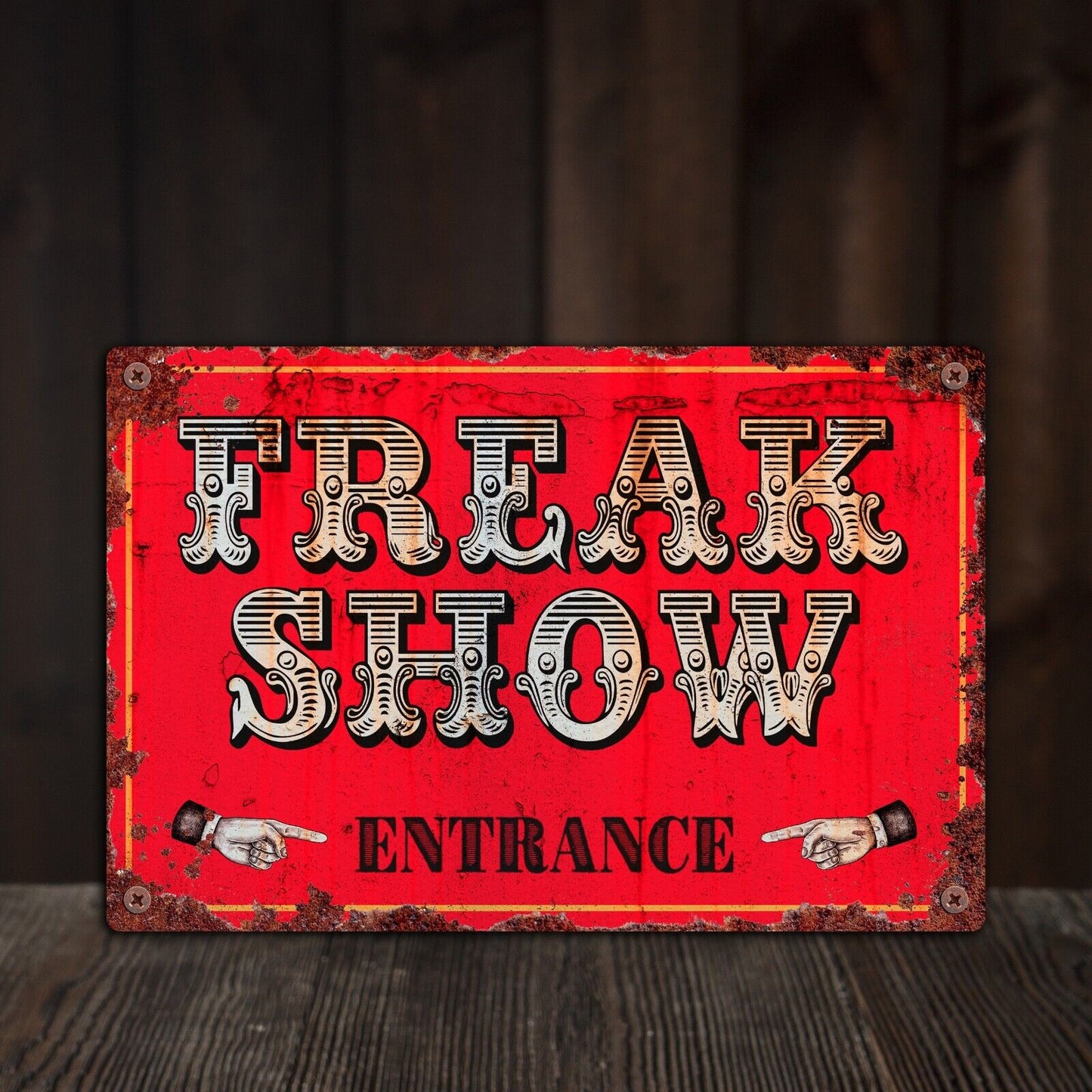 Freak Show Metal Plaque, Vintage Circus Sign, Amusements, Retro Carnival Sign