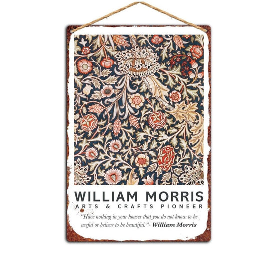 William Morris Floral Metal Plaque, Wall Decor, Arts and Crafts Decor