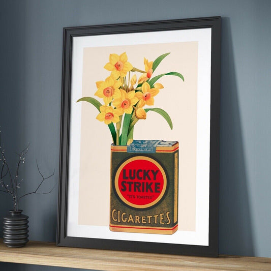 Vintage Cigarette and flowers Art Print, Contemporary Art, Home Decor