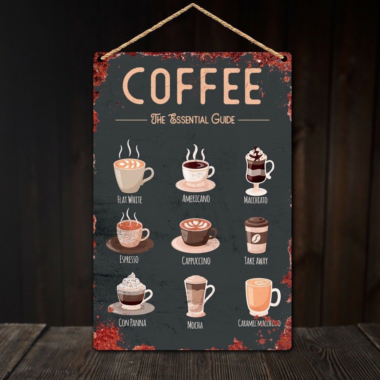 Coffee Tin Sign, Kitchen Wall Plaque, Coffee Wall Plaque, Metal Wall Sign