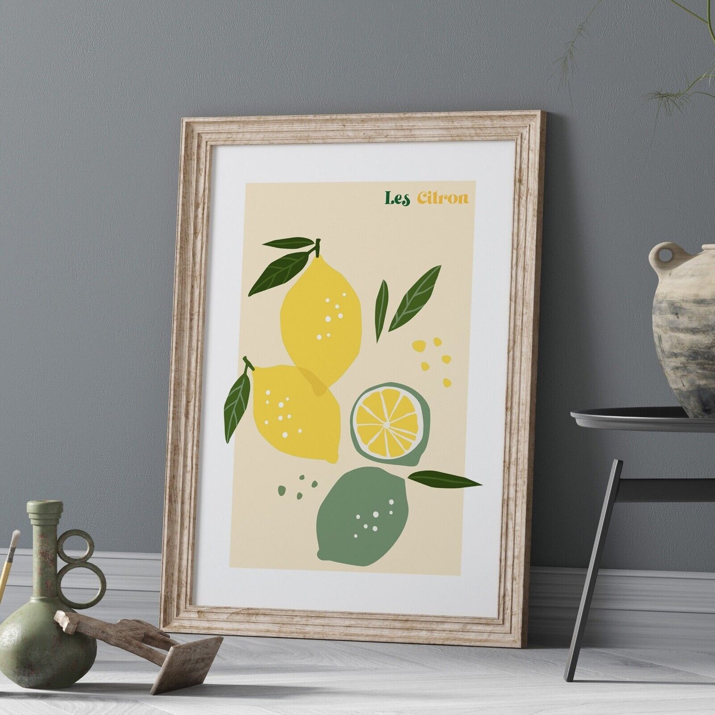 Lemon Fruit Art Print, Kitchen Artwork, Kitchen Wall Art, Fruit Print