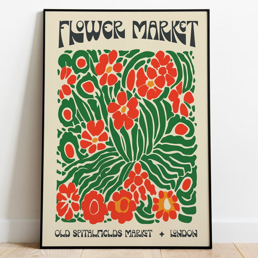 Old Spitalfields Flower Market Art Print, London Floral Print, Home Decor