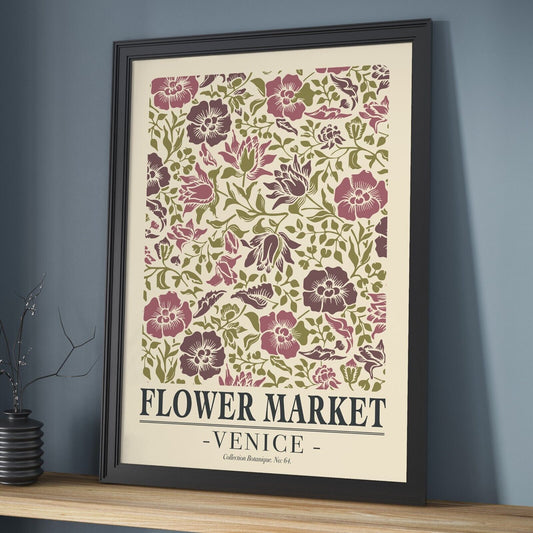 Flower Market Art Print, Venice Flower Market Art Print, Wall Art, Home Decor