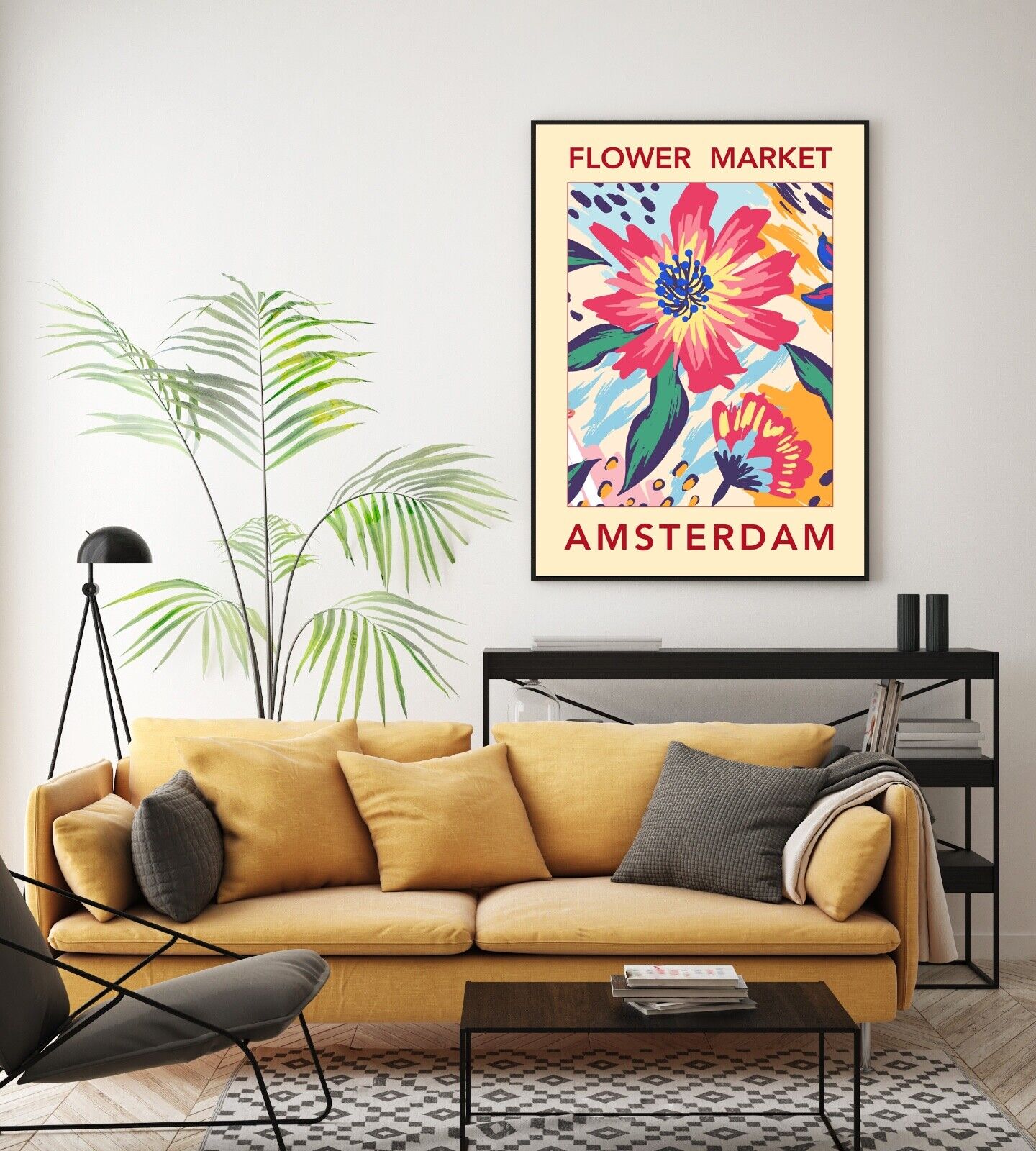 Flower Market Print, Amsterdam Flower Art Print, Flower Wall Art, Flower Art