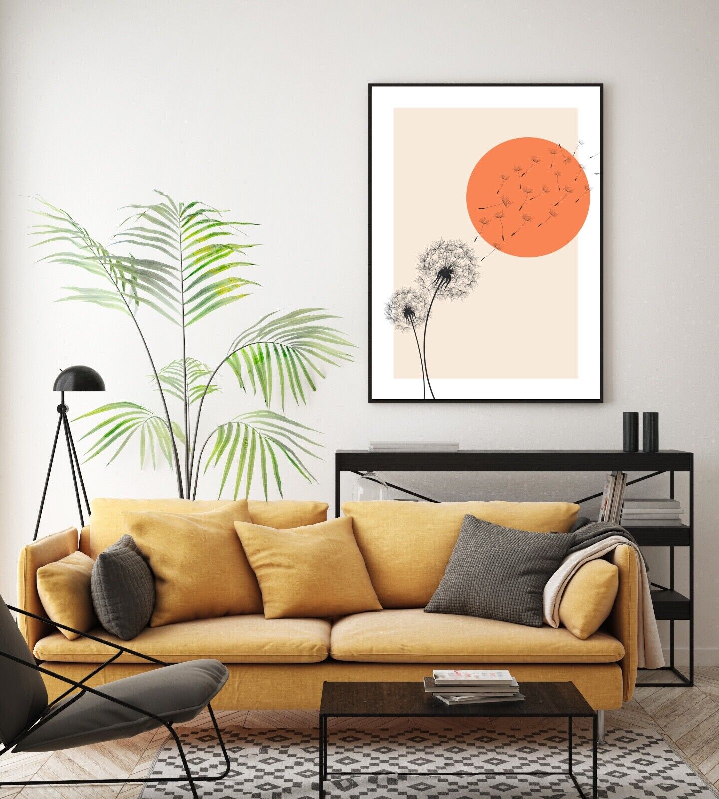 Dandelion Art Print, Dandelion Minimal Wall Art, Home Decor, Wall Prints