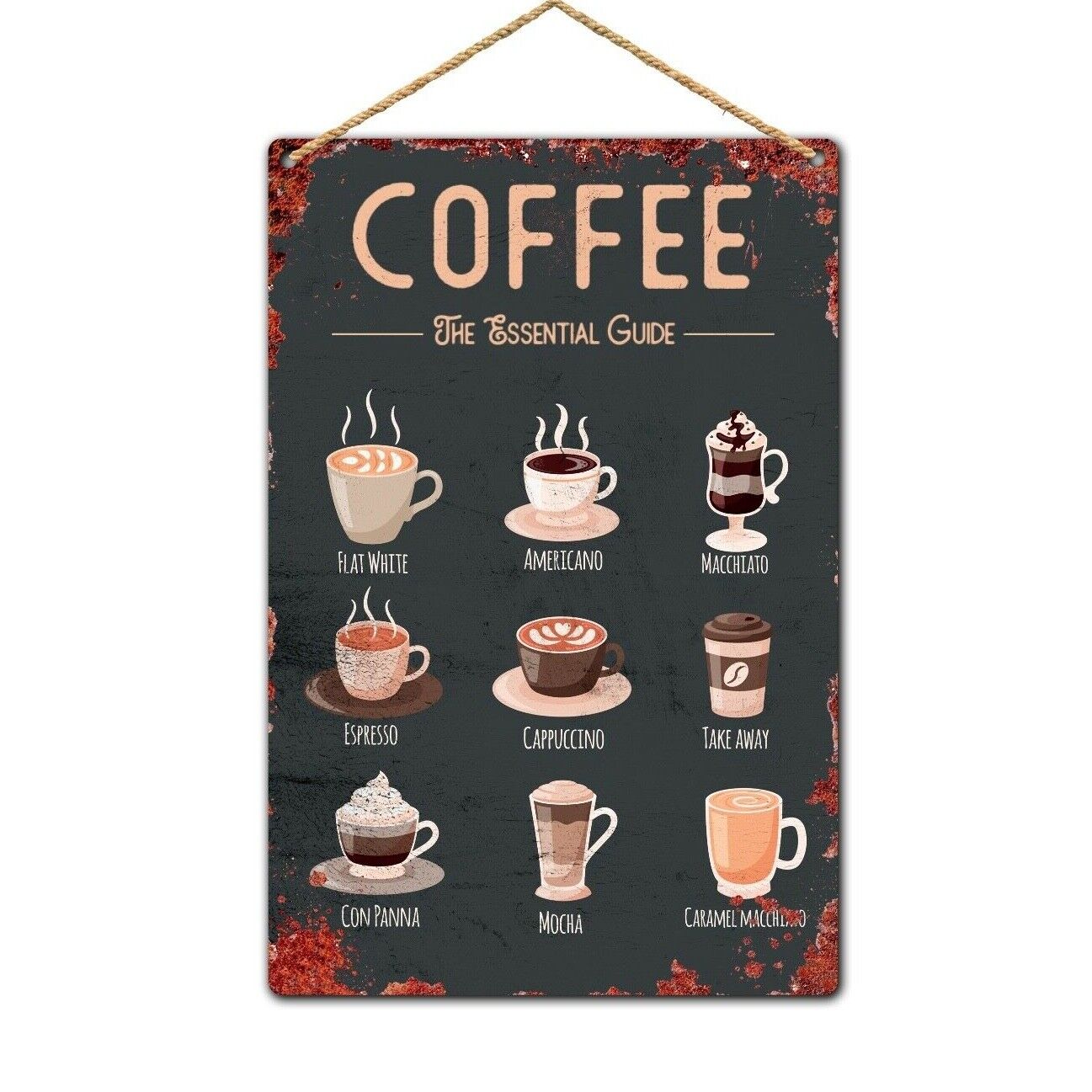 Coffee Tin Sign, Kitchen Wall Plaque, Coffee Wall Plaque, Metal Wall Sign