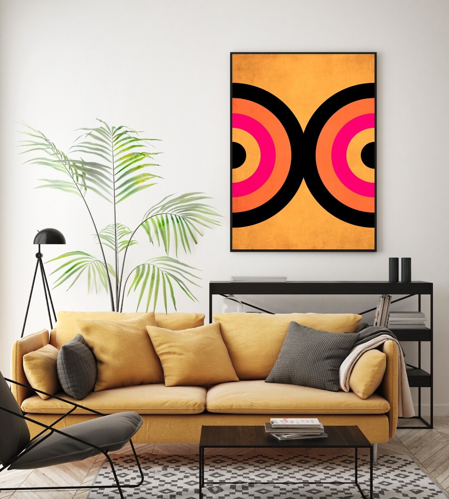 Retro Shapes Art Print, 1970's inspired Art Poster, Wall Art, Home Decor