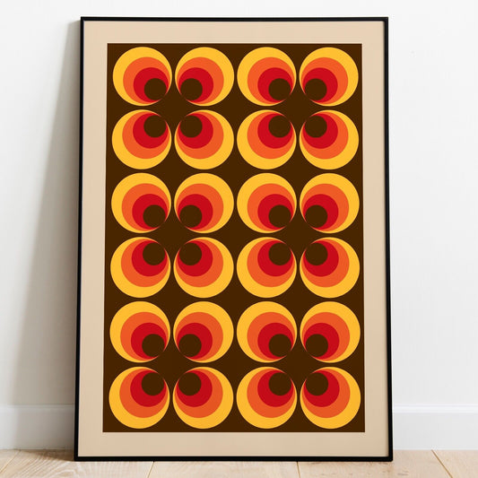 Retro Shapes Art Print, Vintage Shape Print, 1960's inspired Wall Art