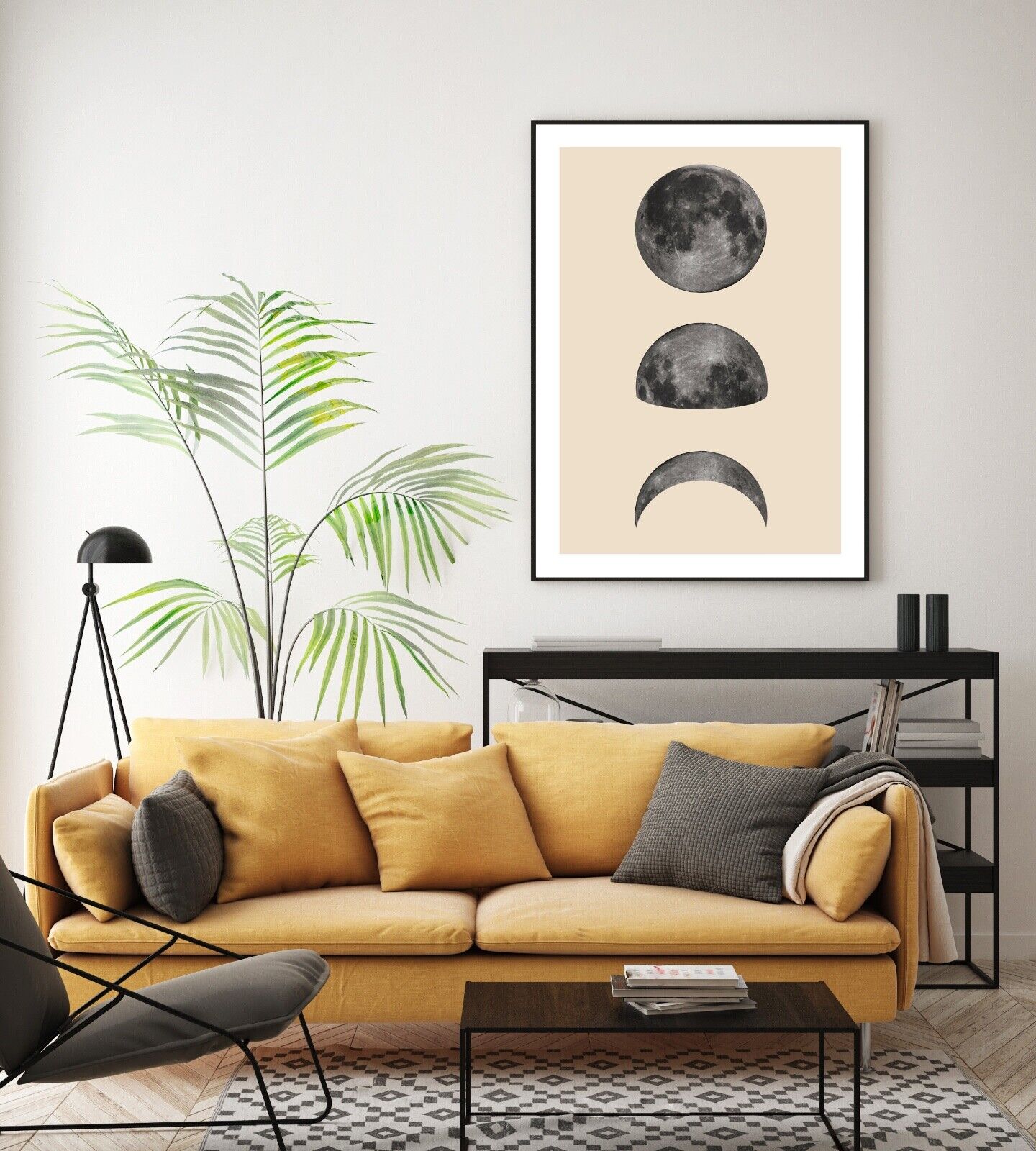 Luna Stampa, 3 Lune Stampa, Muro Arte, Planet Poster, Luna Poster