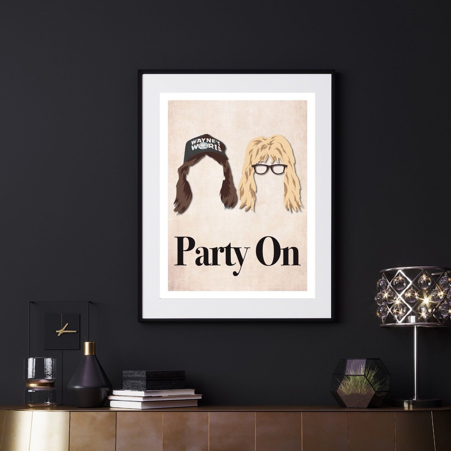 Party On Print, Waynes World Poster, Wall Art, Movie Poster